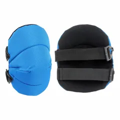 These knee pads feature a fabric cap and foam padding for kneeling comfort. Two elastic straps with hook-and-loop closures provide a secure fit. The non-marring design helps protect finished surfaces during flooring, tiling, construction, and maintenance work.