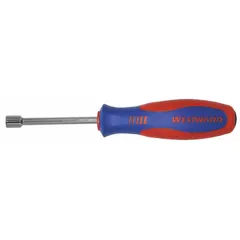 Standard nut driver with a 5 mm metric tip size, straight round shank, and non-magnetized tip. Designed for manual driving and removal of hex nuts and bolts. The hollow shank accommodates longer threaded fasteners.