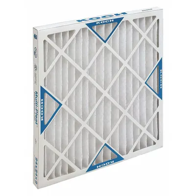 KOCH MERV 8 Pleated Air Filter 20x20x2 in, Synthetic Media, Beverage Board Frame - MERV 8 Pleated Air Filters