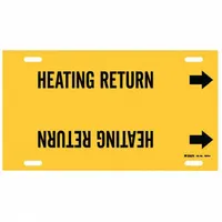 Pipe Marker: Heating Return, Yellow, Black, Fits 10 to 15 in Pipe O.D., 1 Pipe Markers, With Arrows (MPN 4070-H)