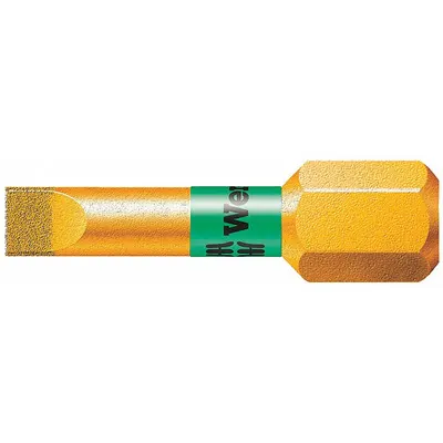 WERA Insert Bit: Insert Bit, Slotted Head, Metric, 1.0x5.5x25 Bit Industry Size - Insert Bits