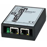 The ALTRONIX NetWayXT is a PoE repeater constructed of plastic, accepting 24V AC/DC input. It extends Power over Ethernet connections, maintaining signal and power integrity over longer cable runs in network installations
