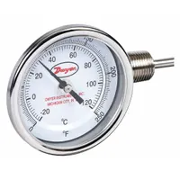 DWYER Dial Thermometer: 0°F to 250°F /-20°C to 120°C, ±2%Full Scale Accuracy, 4 in Stem Lg (MPN BTLR3405D)