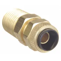 PARKER Compression Fitting Adapter: 1/4 in OD x 1/8 in Pipe Fitting Size, Compression x MNPT, 10 PK (MPN 68P-4-2)