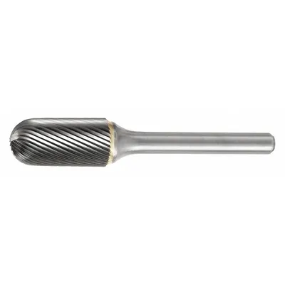 WIDIA METAL REMOVAL Carbide Bur: Ball-Nosed Cylinder, SC-1L6, Single Cut, 1/4" x 5/8" Head - Single-Cut Ball-Nosed Cylinder Burs
