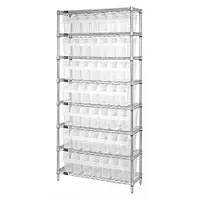 QUANTUM STORAGE SYSTEMS Bin Shelving: 12 in x 36 in x 74 in, 1 Sided, 56 Bins, Open, Shelf Bin (MPN WR8-801CL)