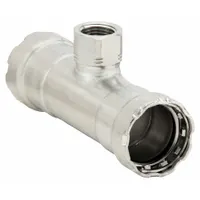 VIEGA MEGAPRESS Crimp Tee Fitting: 2 in Pipe x 2 in Pipe x 3/4 in Pipe Size, EPDM (MPN 90220)
