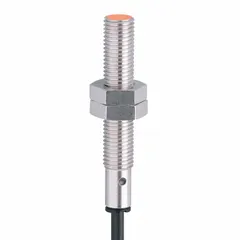 Shielded cylindrical inductive proximity sensor with a non-terminated 3-wire cable. Operates on 10-36V DC with NPN output. Detects metallic objects without contact for position sensing, part detection, and machine control in industrial automation.