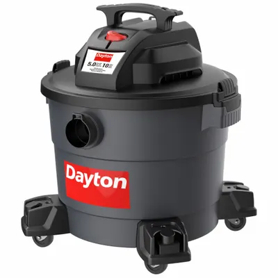 DAYTON Shop Vacuum: 10 gal Tank Size, Plastic, 1 1/4 in Vacuum Hose Dia, 8 ft Hose Lg - General Purpose Vacuums