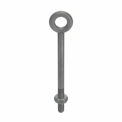 KEN FORGING Machinery Eye Bolt: Without Shoulder, Steel, Galvanized, 1 1/2"-6 Thread Size - Machinery Eye Bolts without Shoulder