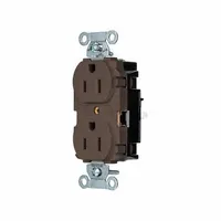 HUBBELL Receptacle: Duplex, 5-15, Brown, 125V AC, 15 A, 2 Pole / 3 Wire (MPN 5252ST)