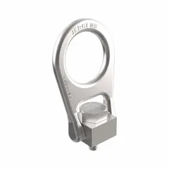 This hoist ring is designed for lifting and pulling applications where multi-directional load handling is required. It features a pivot and rotate design for secure attachment and rotation. Constructed from black oxide-coated steel with a 3/8"-16 thread size and a maximum load capacity of 1,000 lb.