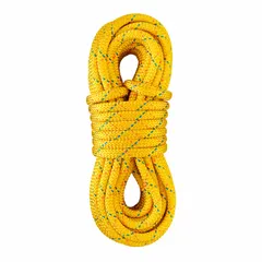 Static double-braid nylon rope with 5/8 in diameter and 1,940 lb working load limit. Designed for rigging and climbing applications where low stretch and high strength are required. Suitable for industrial work positioning, fall protection, and load handling.