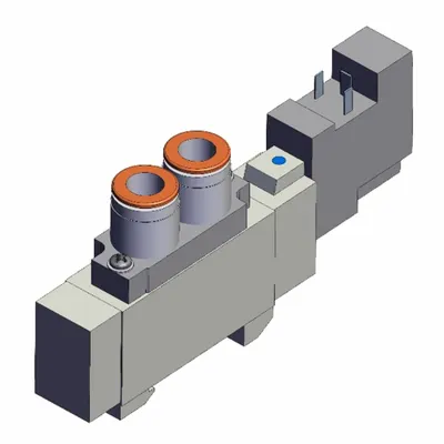 SMC Solenoid Valve: SY7000 Series, Single Solenoid, Five-Way / Two-Position - SMC SY Series Directional Control Valves
