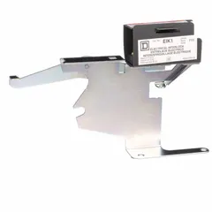 Interlock kit for disconnect switches rated 60 to 200 A. Includes one normally open and one normally closed contact. Voltage rating 600V AC/DC. Used to provide mechanical or electrical interlocking in power distribution and motor control applications.