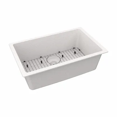 ELKAY ELGRU13022WH0C One-Bowl Counter-Mounted Kitchen & Bar Sink, White - One-Bowl Counter-Mounted Kitchen & Bar Sinks without Faucets