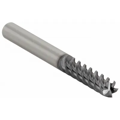 CLEVELAND Square End Mill: Carbide, TiAlN Coated, 5 Flute, 7/16" Mill Dia, 2" LOC - Carbide Square End Mills for Hardened Materials