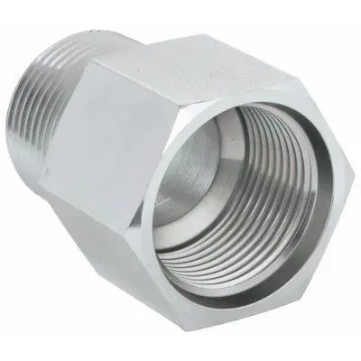 AEROQUIP Hydraulic Hose Adapter: 1 in x 1 in Fitting Size, Male x Male, NPTF x ORB - ORB-to-NPTF Steel Hydraulic Hose Adapters