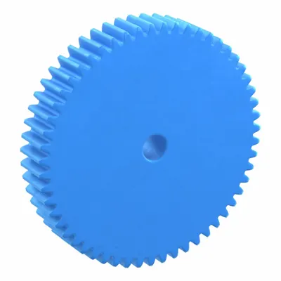 KHK GEARS Hubless Spur Gear: Module m 2, 55 Teeth, 12 mm Bore Dia, Nylon, 20° Pressure Angle - Hubless Metric Spur Gears