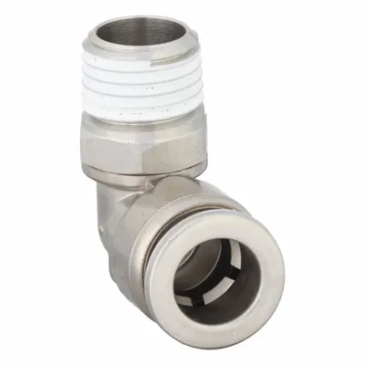 SMC KQG2L11-N02S Stainless Steel Push-to-Connect x MNPT Elbow Fitting - Stainless Steel Tube Fittings