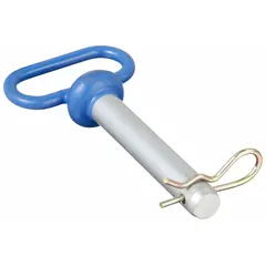 This cotter pin is made of carbon steel with a yellow zinc plated finish. It has a 4 1/2 in overall length and a 4 1/2 in usable length. Commonly used to secure pins in towing and agricultural equipment.