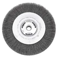 WEILER Wire Wheel Brush: Crimped Steel, 10 in Dia x 1 1/8 in Wd, 2 in Arbor, 0.02 in Fill (MPN 96030)