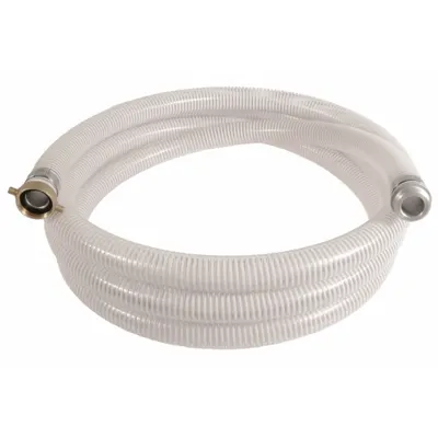 OEM Suction and Discharge Hose: 4 in Hose Inside Dia., 50 psi, Clear/White - PVC Water Suction & Discharge Hose Assemblies with PVC Helix Reinforcement