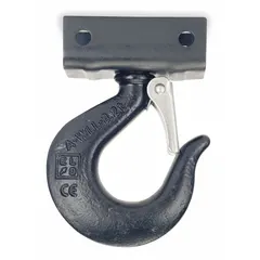 Upper hook assembly for hoists, used as a replacement top hook in overhead lifting applications. Designed for suspending loads in industrial environments such as manufacturing, warehousing, and maintenance operations.