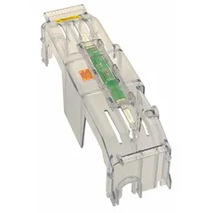 Indicating fuse block cover rated 600 V AC, 201 A – 400 A. Compatible with BUSSMANN RM fuse series. Provides visual indication of fuse status and protection for fuse blocks in industrial electrical panels.