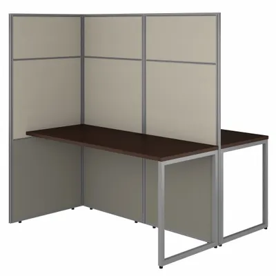 BUSH BUSINESS FURNITURE Modular Cubicle Workstation, 60 in Wd, Cherry - Office Cubicles with Privacy Panels