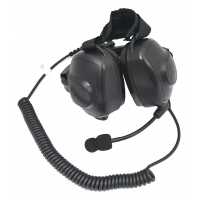 MOTOROLA Heavy Duty Headset: Behind-the-Neck Earmuff, 24 dB NRR, Wired for APX Series - Behind-the-Neck Headsets for Communication