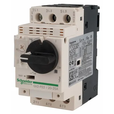 SCHNEIDER Manual Motor Starter: Non-Reversing, 3 Poles, 0.16 A, Thermal Protection - Non-Reversing Starters with Thermal Overloads