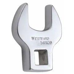 This SAE open end crowfoot wrench is constructed from alloy steel with a chrome finish. It features a 3/8 in drive size and an 11/16 in head size. Designed for accessing fasteners in confined spaces where standard sockets or wrenches cannot fit, it is commonly used in automotive, hydraulic, and industrial maintenance tasks.