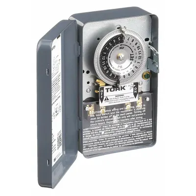 TORK Electromechanical Timer: 24 hr, 120V AC, DPST - Electromechanical Timer Switches