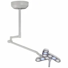 This ceiling-mount LED medical light delivers 100,000 lux at 100 cm with a 4300K color temperature and 95 CRI. It operates on 100 to 240V AC input and consumes 40 W. Suitable for clinical examination and surgical lighting in healthcare facilities.