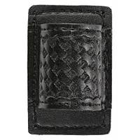 HEROS PRIDE Flashlight Pouch: Black, Synthetic Leather, Basket Weave, 3 1/2 in x 3 1/4 in (MPN 1473W)