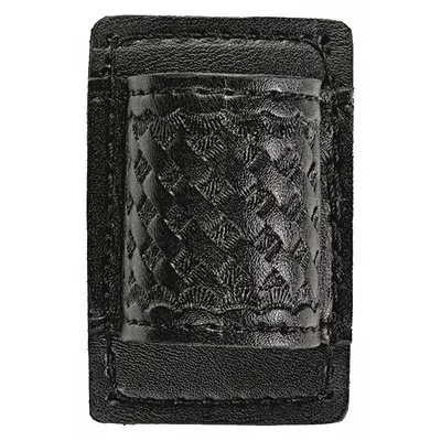 HEROS PRIDE Flashlight Pouch: Black, Synthetic Leather, Basket Weave - Duty Equipment Pouches