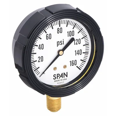 SPAN LFS-210-160-G-KEMX Dial Pressure Gauge with Freeze- & - Dial Pressure Gauges with Freeze- & Clog-Resistant Internal Seal