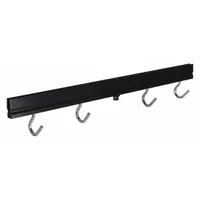 Post-mount umbrella bag holder with one-sided capacity. Black aluminum finish. Overall height 3 in. Designed for use at building entrances, lobbies, or retail locations to hold umbrella bags and keep entryways organized