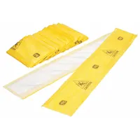 PIG Sorbent Strip: 1 5/16 gal Volume Absorbed Per Pad, 60 in x 5 in Pad Size (L x W), Yellow, 10 PK (MPN WTR001)