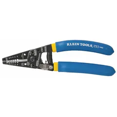 Multifunction wire stripper with angled head and standard cushion grip. Strips stranded wire from 20 to 12 AWG and solid wire from 18 to 10 AWG. Overall length 7-1/8 in. Suitable for cutting and stripping wire in electrical maintenance and general wiring tasks.
