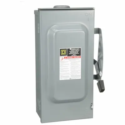 SQUARE D Safety Switch: Fusible, 100 A, Three Phase, 240V AC, Galvanized Steel - Fusible Safety Switches