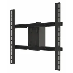 Steel fixed television mount with black powder-coated finish for ceiling installation. Accommodates screens from 37 to 90 inches and supports up to 180 lb. Includes all necessary mounting hardware. Suitable for commercial or residential settings where a space-saving overhead display is desired.