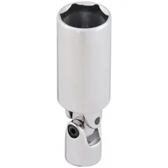 This SAE spark plug socket features a 13/16 in size with a deep, 6-point design for secure engagement on spark plug hexes. The chrome finish provides corrosion resistance. It is not tether capable. Suitable for removing and installing spark plugs in engines.