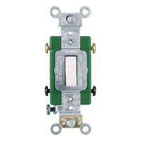 LEVITON Wall Switch: Toggle Switch, Double Pole, Maintained, White, 120/277V AC, 30 A (MPN 3032-2W)