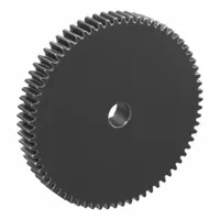 Hubless Spur Gear: Module m 2, 70 Teeth, 18 mm Bore Dia, Black Oxide Coated Carbon Steel, Plain Bore (MPN SSA2-70)