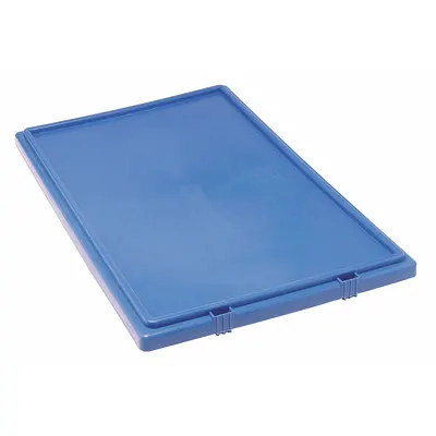 QUANTUM STORAGE SYSTEMS Lid: 26 5/8 in x 18 1/4 in, Blue, FDA Compliant, 8DA35 - Lids for Standard Stacking & Nesting Totes
