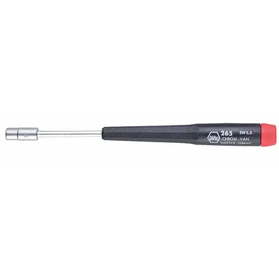 WIHA Solid Round Shank PrecisionNut Driver: Straight, Metric, Without Magnetized Tip - Precision Nut Drivers