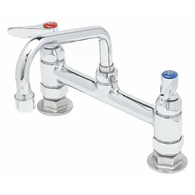 T&S BRASS Low Arc Laundry Sink Faucet: Brass, Centerset, Deck, 2 Mounting Holes - Widespread Kitchen Faucets