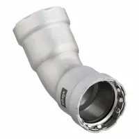 VIEGA MEGAPRESS Crimp Elbow Fitting: 1 1/4 in Pipe x 1 1/4 in Pipe Size, Press-fit x Press-fit, EPDM (MPN 25245)